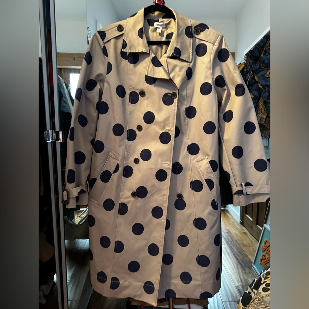 NWOT Women’s ‘On 34th’ polka-dot trench rain coat size XXL